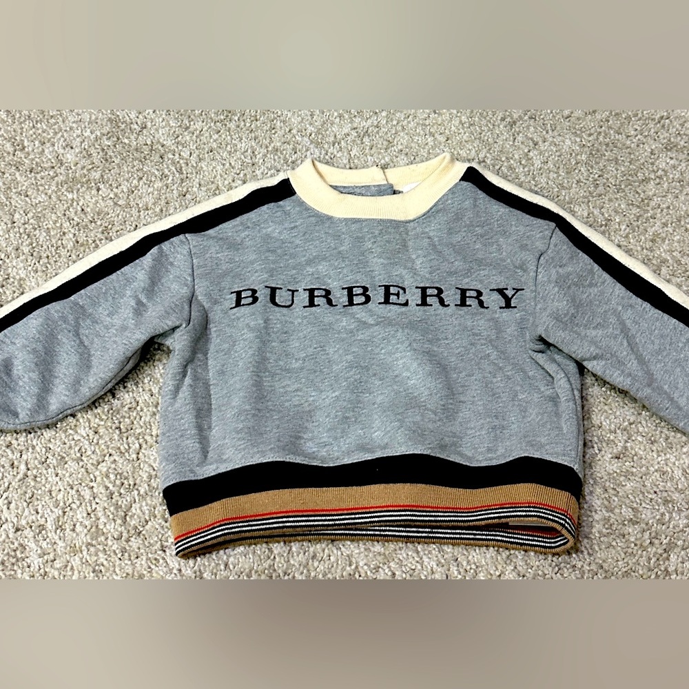 Boys burberry sweatshirt. Size 2. Like new, worn for few hours only. Retails 300